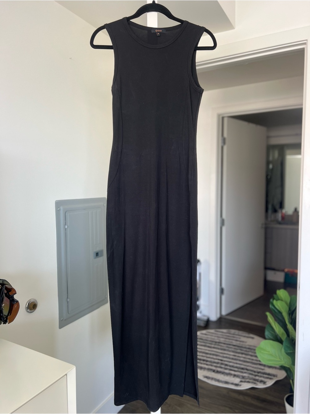Quince Tencel Jersey Tank Maxi Dress Black Size Small